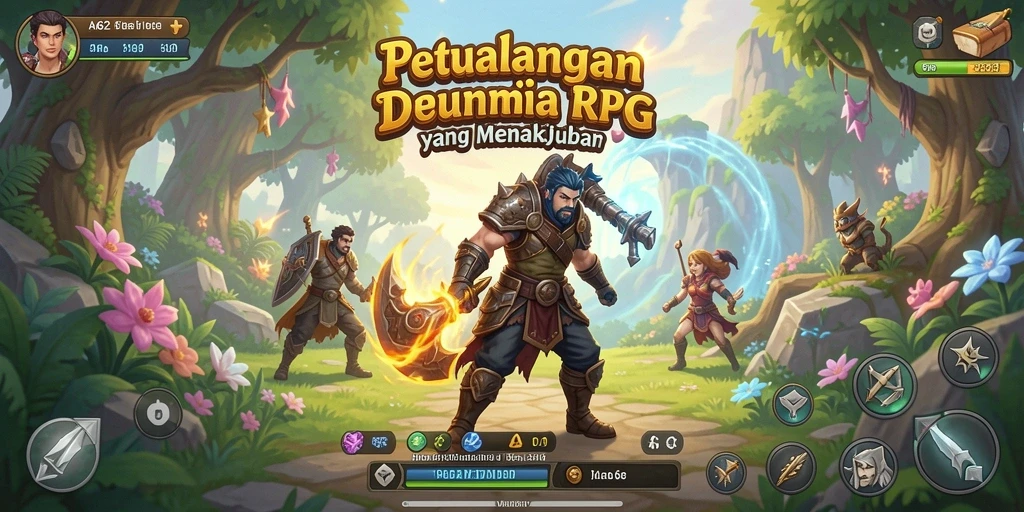 Screenshot menampilkan grafis RPG yang menakjubkan dan aksi seru dari gameplay.