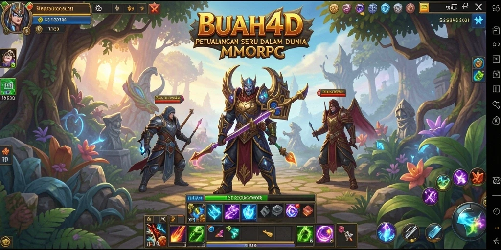 Gameplay seru dalam BUAH4D dengan karakter yang beragam.