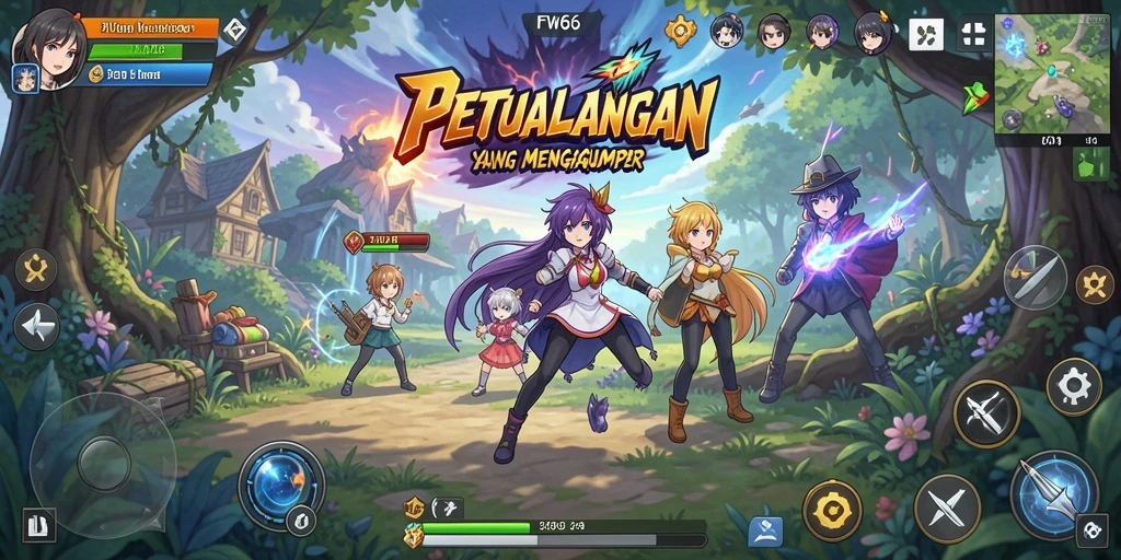 Tampilan gameplay FW66 yang penuh warna dan dinamis.