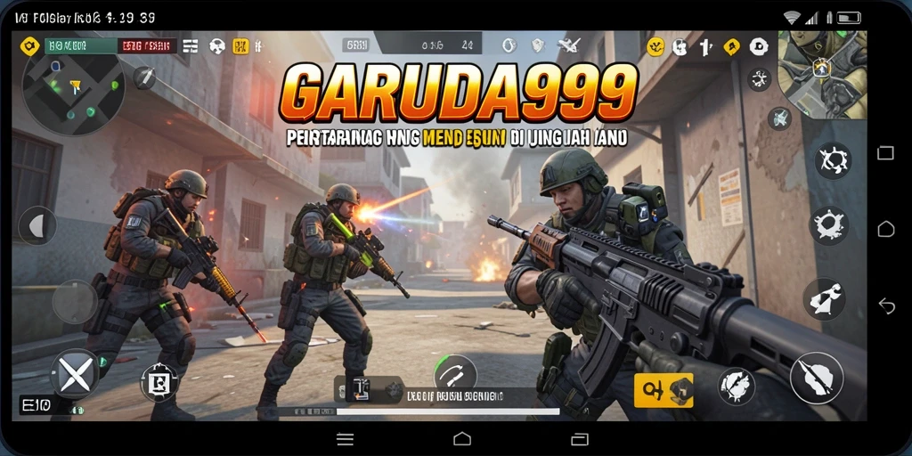 Tangkapan layar GARUDA999 menunjukkan aksi gameplay FPS yang dinamis.