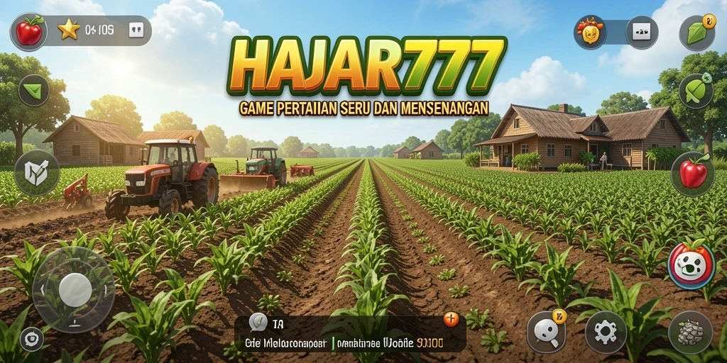 Screenshot gameplay <strong>HAJAR777</strong> menunjukkan keseruan bertani dan merawat hewan.