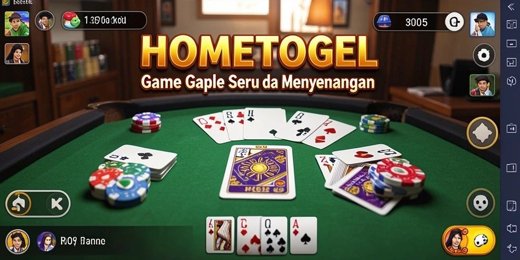 Screenshot gameplay HOMETOGEL dengan fitur Gaple yang menarik.
