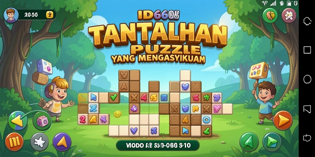 Screenshot gameplay ID66 menampilkan tindakan seru dalam menyelesaikan puzzle.