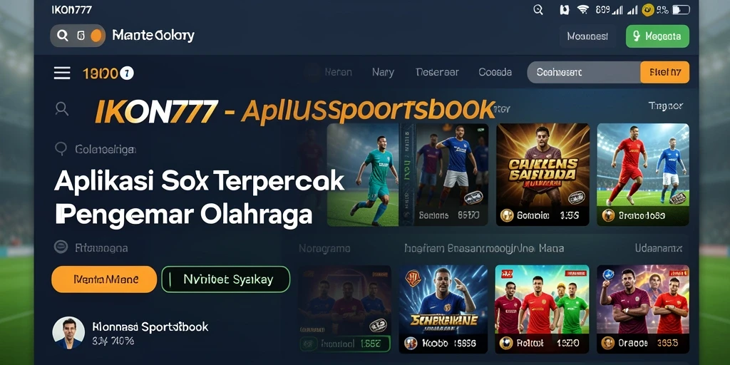 Tampilan aplikasi IKON777 dengan fitur sportsbook yang menarik.