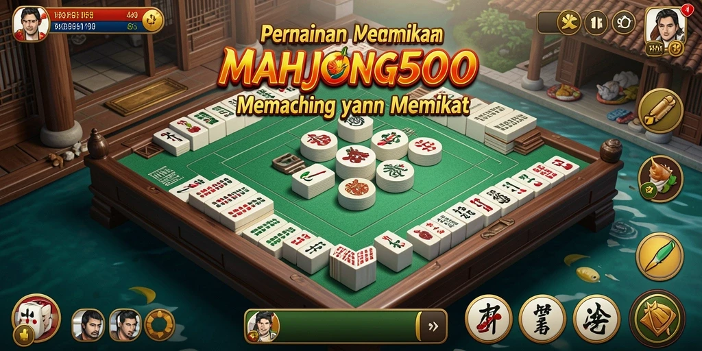 Tampilan gameplay <strong>MAHJONG500</strong> dengan teknik memancing yang seru.