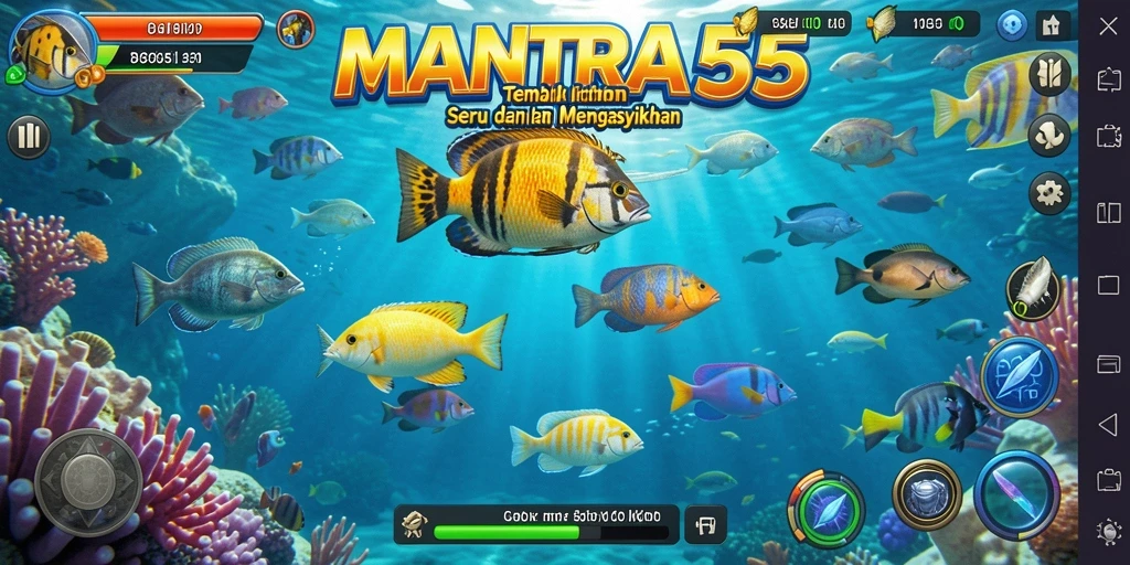 Tampilan gameplay seru dalam game Tembak Ikan MANTRA55.