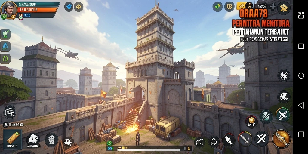 Screenshot gameplay ORA78 menunjukkan aksi seru Tower Defense.