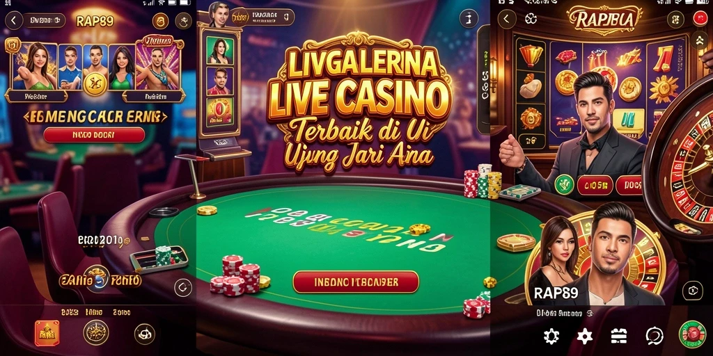 Tampilan gameplay Live Casino yang mengasyikkan dan interaktif di RAP89.