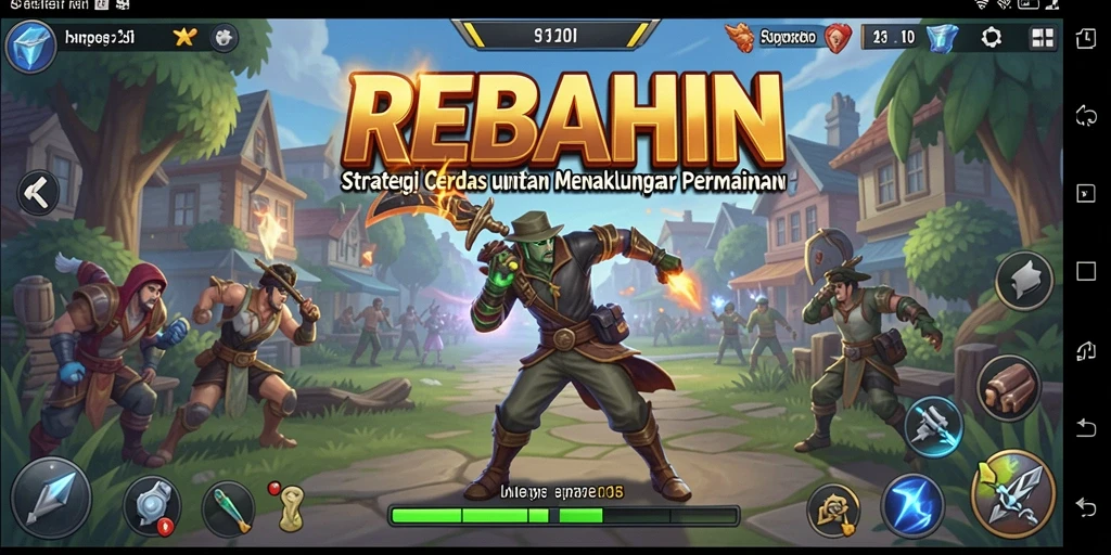 Tangkapan layar gameplay yang menarik dari REBAHIN, menunjukkan taktik strategi.