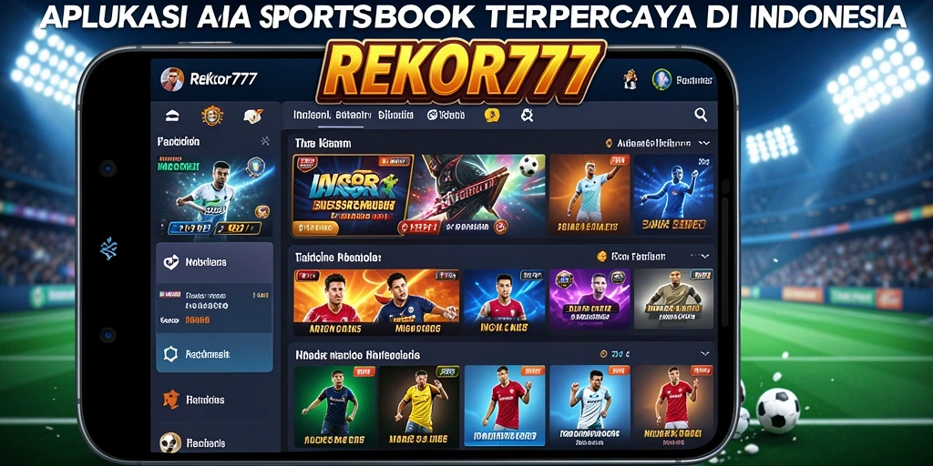 Tampilan utama game REKOR777 dengan fitur Sportsbook yang menarik.
