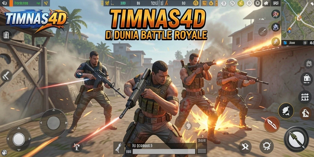 Tampilan seru dari gameplay tim dalam TIMNAS4D, siap bertempur di arena Battle Royale.