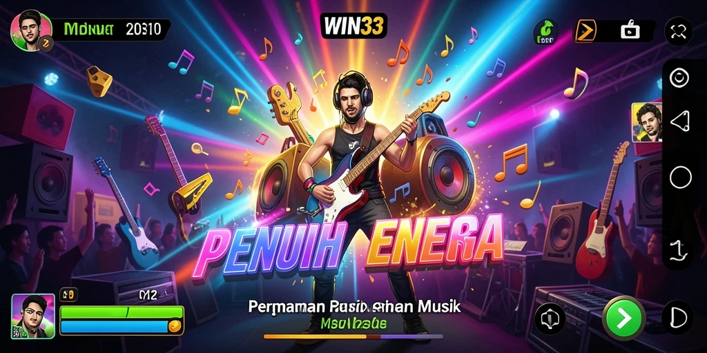 Tampilan gameplay WIN33 yang menampilkan permainan musik yang seru.